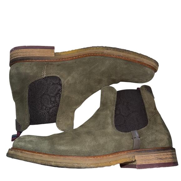 Ted Baker Men's Bronzo Suede Chelsea Boots - dark green - size 9 - Picture 3 of 12